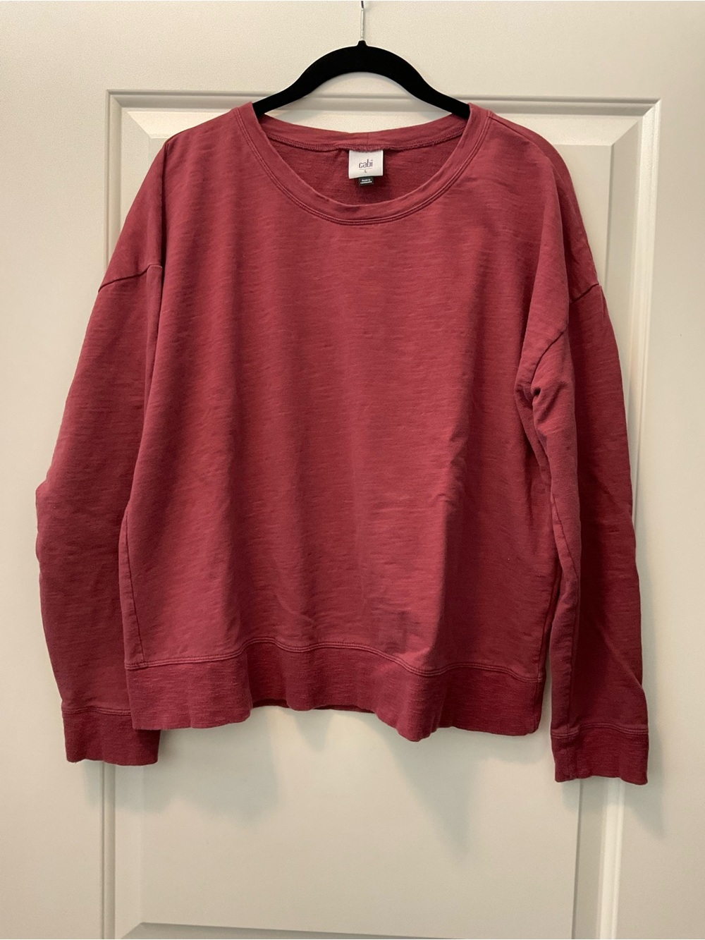 CAbi Brick Red Crewneck Pullover